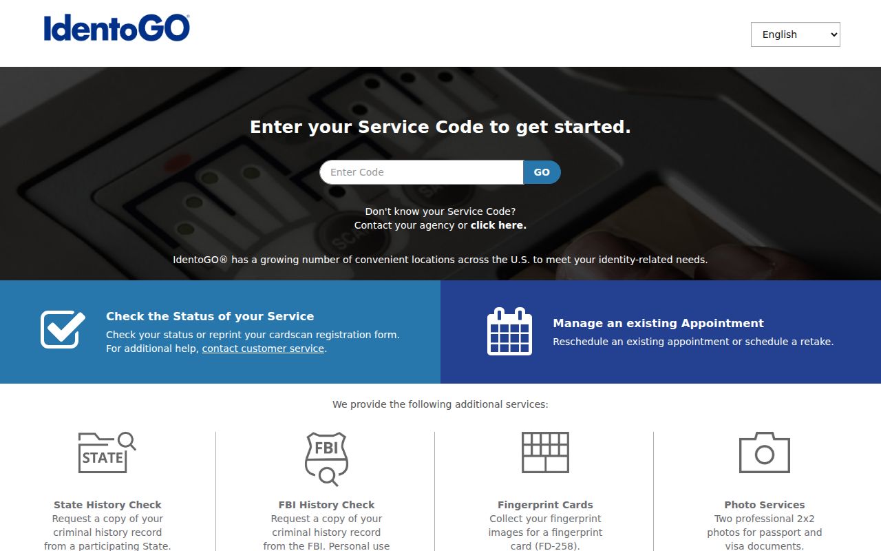Orange County criminal record fingerprint enrollment through IdentoGO FAST