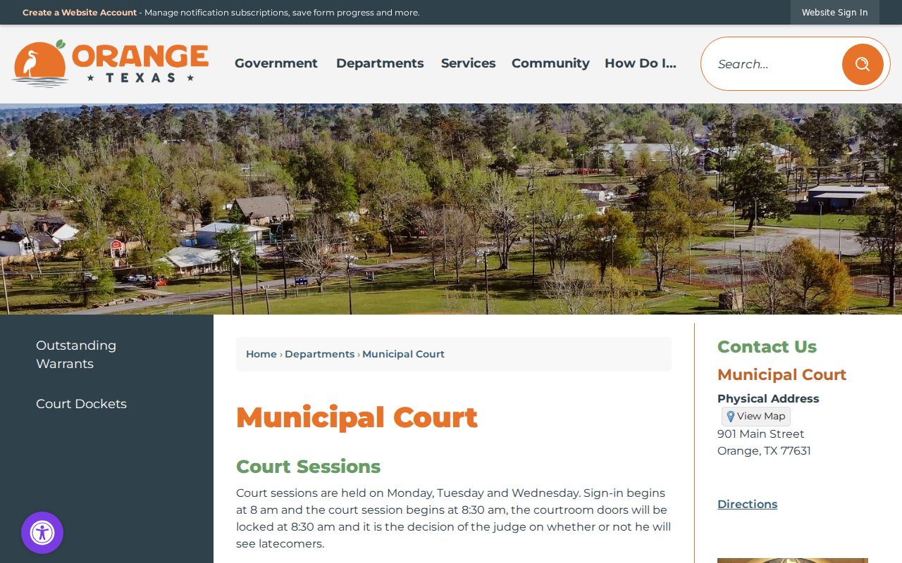 Orange County criminal court cases Orange Municipal Court page
